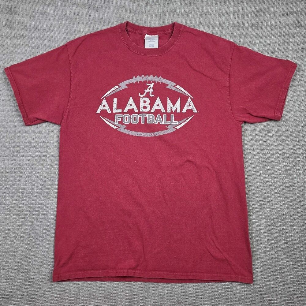 Alabama Crimson Tide Mens L Red Faded Tee Football Distressed Graphic Retro look